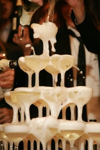 Champagner Kaskadeneffekt