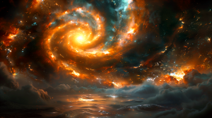Galaxie als Symbol für Raum, Zeit und den kontinuierlichen Informationsaustausch im Universum.